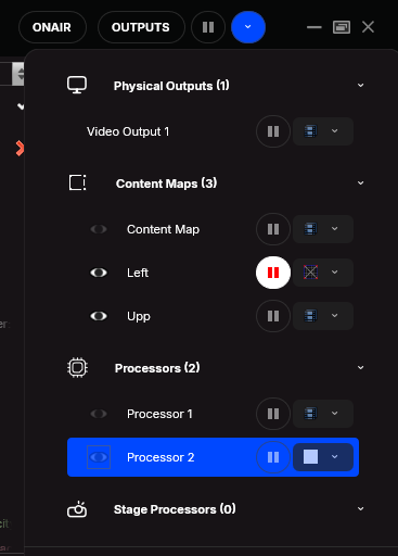 The Output dropdown
