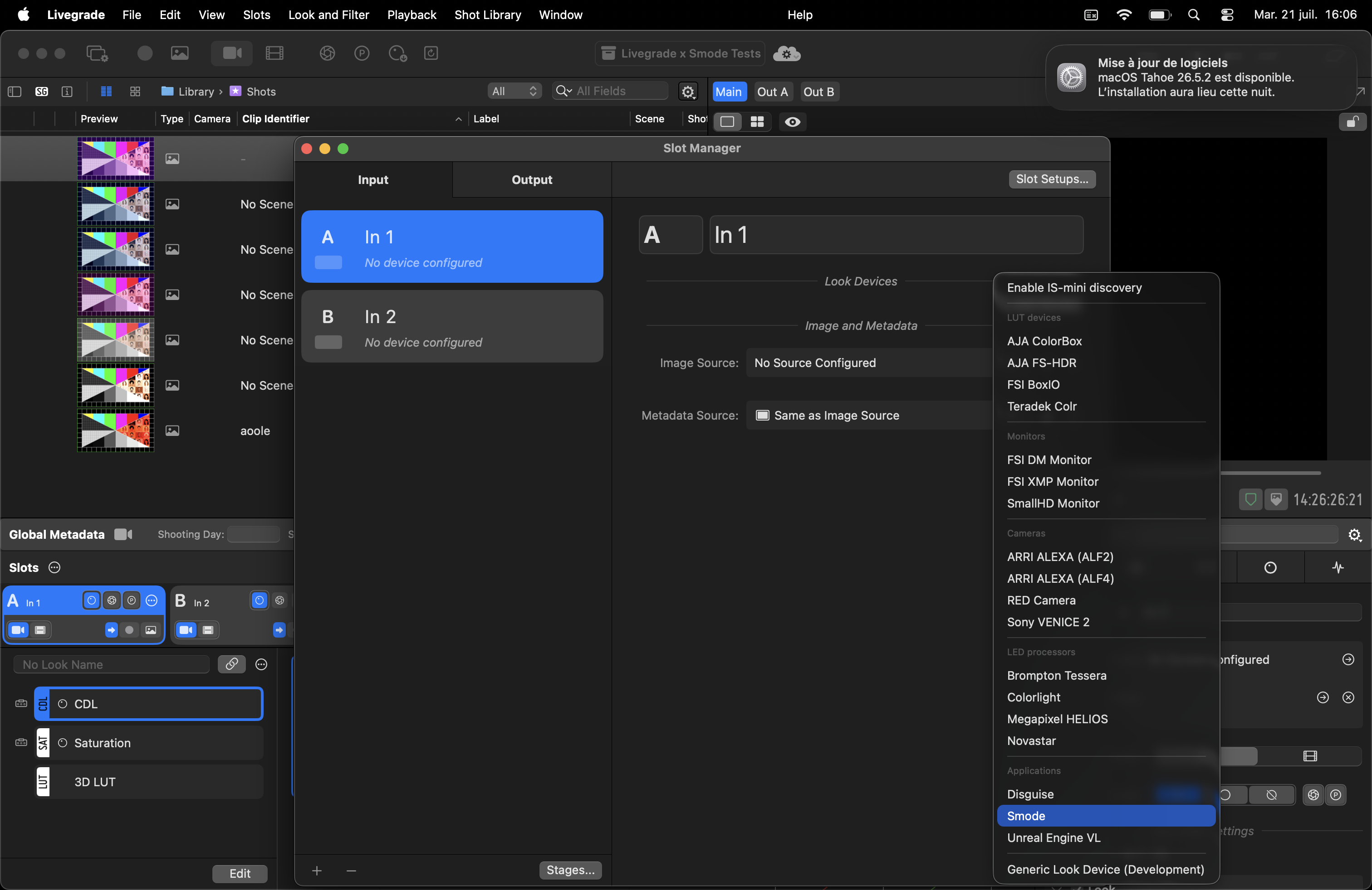 Smode drop down in Livegrade