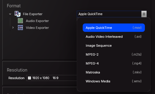 Files Exporter list